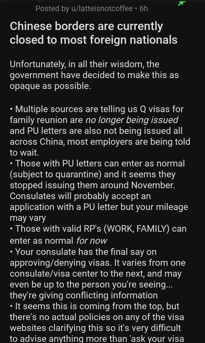 Chinese Borders Currently Closed To Most Foreigner Nationals?